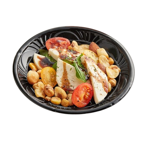 Black One Compartment Plastic Plate 6" - 1000/Case