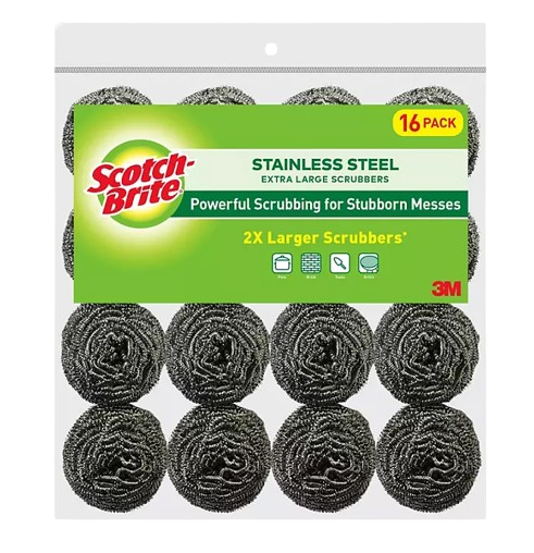 Scotch-Brite Stainless Steel Extra Large Scrubbers 16 ct.