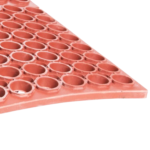 Cactus Mat VIP TopDek Junior Rubber Anti-Fatigue Floor Mat Red 3' x 5' - 7/8" Thick