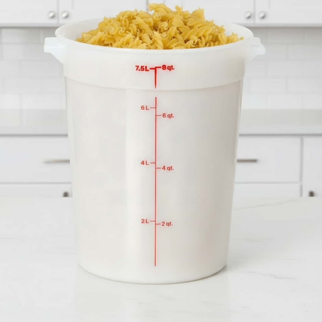 Cambro Polyethylene White Round Food Storage Container 8 Qt. RFS8148