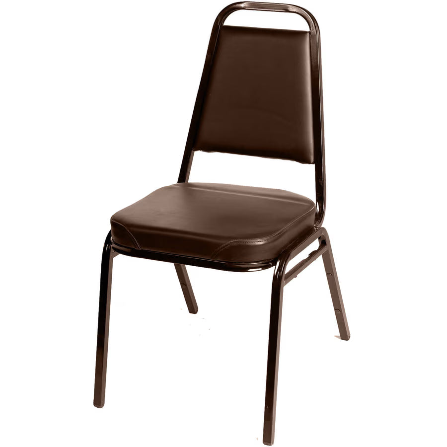 Oak Street Mfg. Stacking Chair With Black Vinyl Back & Seat SL2082-BLK