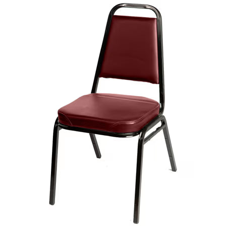 Oak Street Mfg. Stacking Chair With Black Vinyl Back & Seat SL2082-BLK