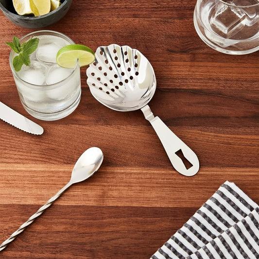 Barfly Stainless Steel Scalloped Julep Strainer 7" M37029