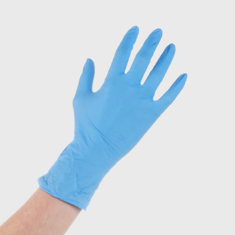 Blue Nitrile Rubber Free Large Powder Free Gloves - 1000/Case