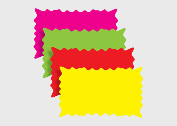 Ultra Glo Rectangle Burst Sign Card Label - 100/Roll