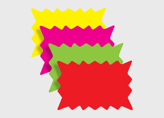 Ultra Glo Rectangle Burst Sign Card Label - 100/Roll