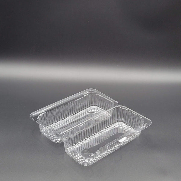 DFI Clear Loaf Hinged OPS Plastic Container 8-1/2