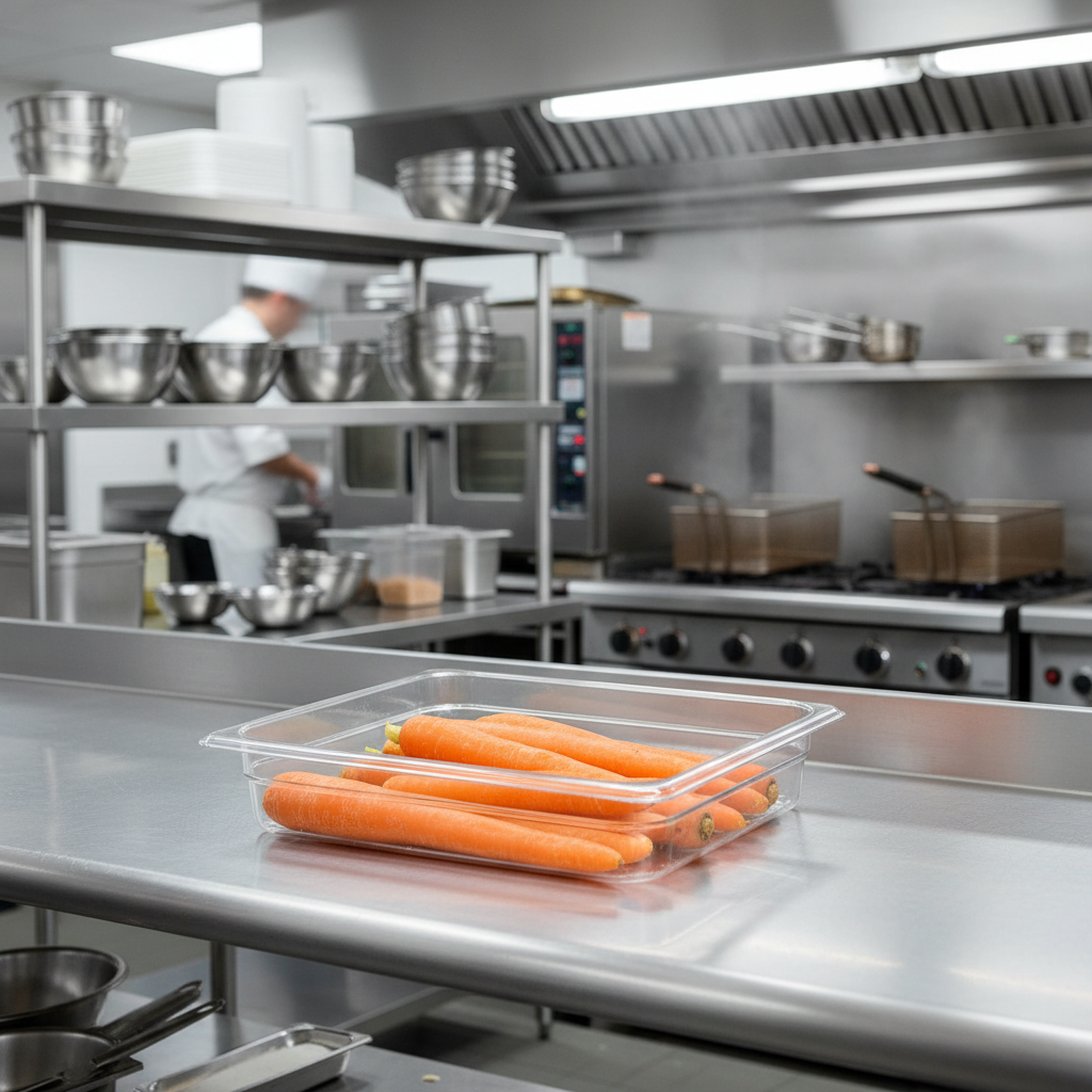 Cambro Camwear Polycarbonate Food Pan 1/2 Size 2.5" D 22CW135