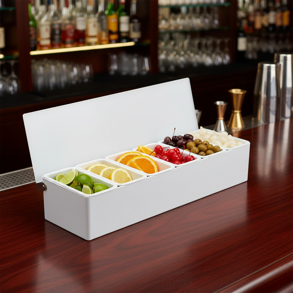 superior-equipment-supply - Tablecraft Products Co - Tablecraft Condiment Holder 6 Compartment 17-3/4" x 5-7/8" x 3-5/8"