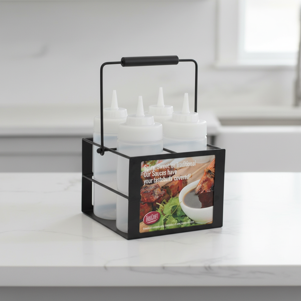 superior-equipment-supply - Tablecraft Products Co - Tablecraft Cash & Carry 4 Compartment Squeeze Bottle Caddy