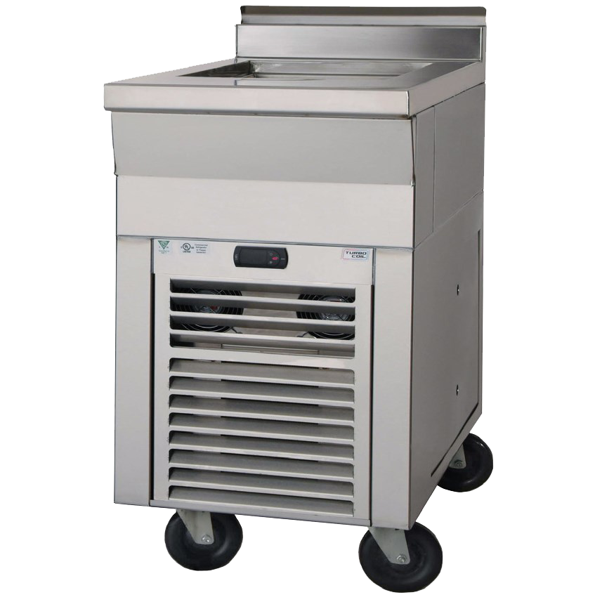 Montague Stainless Steel 36" Wide One Section Glycol Prep Pan Table with Mount Refrigeration and Digital Thermometer
