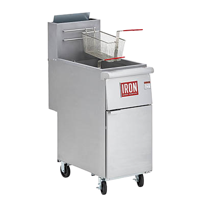 Iron Range Stainless Steel Natural Gas Fryer Floor Model 50 lbs. Oil Capacity