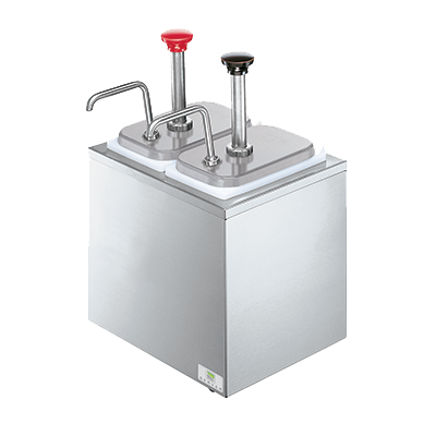superior-equipment-supply - Server Products - Server Products, Topping Dispenser, SR-2 Non-Insulated Rail Combo, 3.5 Qt. Capacity, Stainless Steel Rail, (2) Stainless Steel Pumps