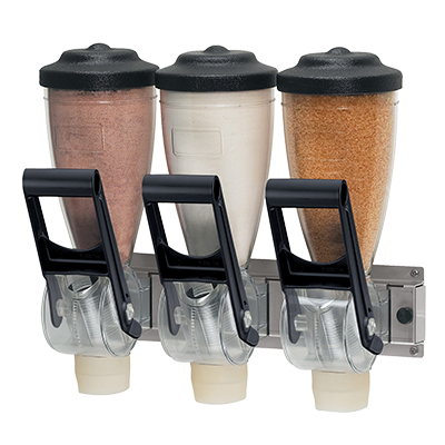 superior-equipment-supply - Server Products - Server Products, DPD 1L Dry Products Dispenser, Triple (3) 1 L Hoppers, With Stainless Steel Wall-Mount Bracket