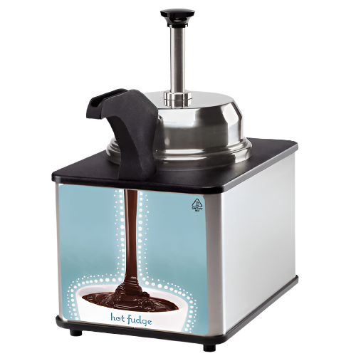 Server Food Topping Warmer Stainless Steel w/ Pump & Spout 48 oz.