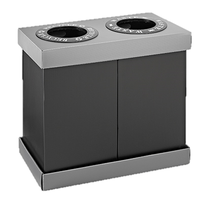 superior-equipment-supply - Alpine Industries - Alpine Industries Recycle Bin 31"W x 16"D x 32-1/2"H 28 Gallon Black Bins With 12" diameter
