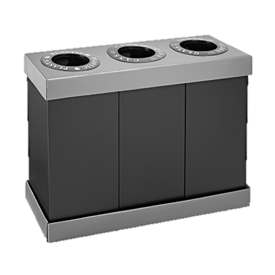 superior-equipment-supply - Alpine Industries - Alpine Industries Recycle Bin 46"W x 16"D x 32-1/2"H 28 Gallon Black Bins With 12" Diameter