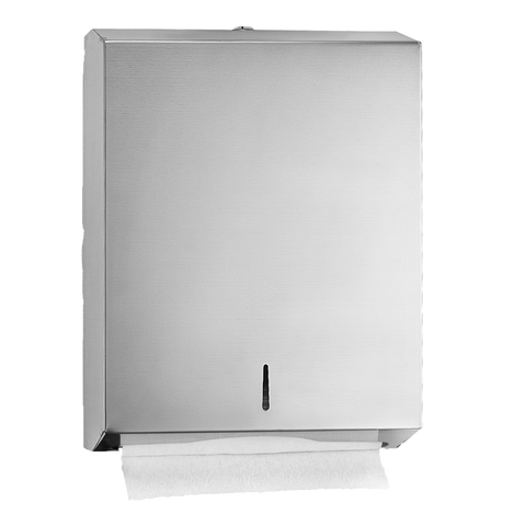 superior-equipment-supply - Alpine Industries - Alpine Industries Towel Dispenser Brushed Finish 11-1/5"W x 4"D x 14-1/2"H Wall-Mounted Holds 400 C-Fold