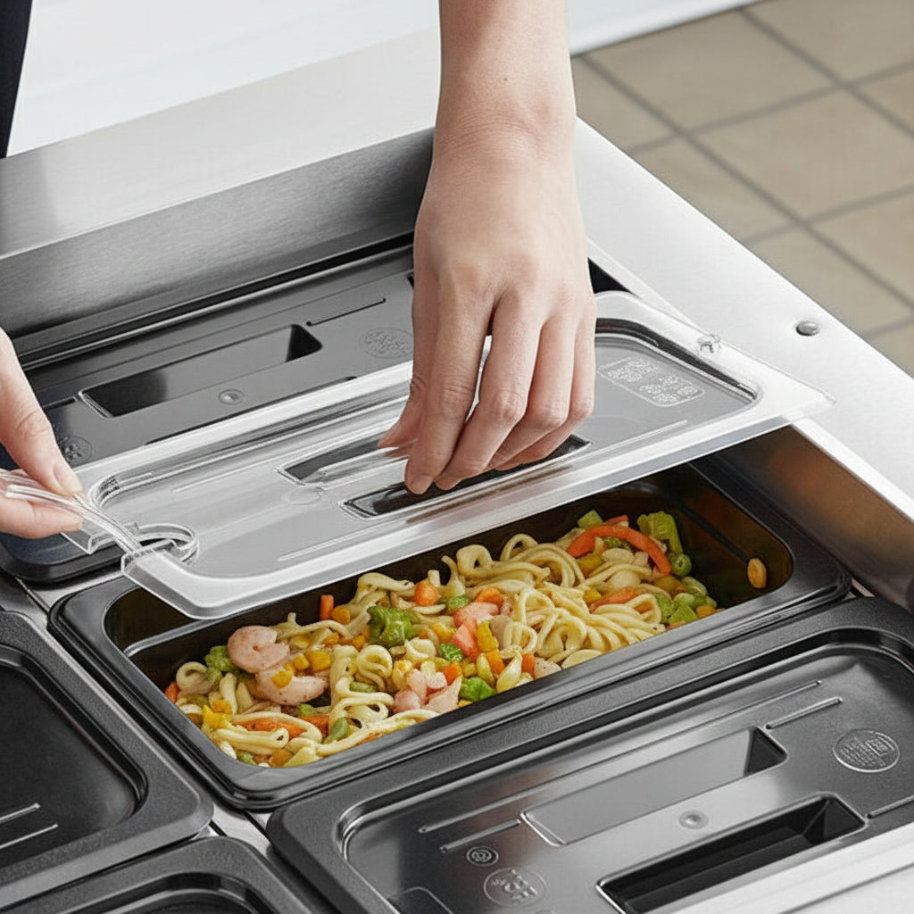 Cambro Camwear Poly Food Pan Cover Notched 1/3 Size 30CWHN135