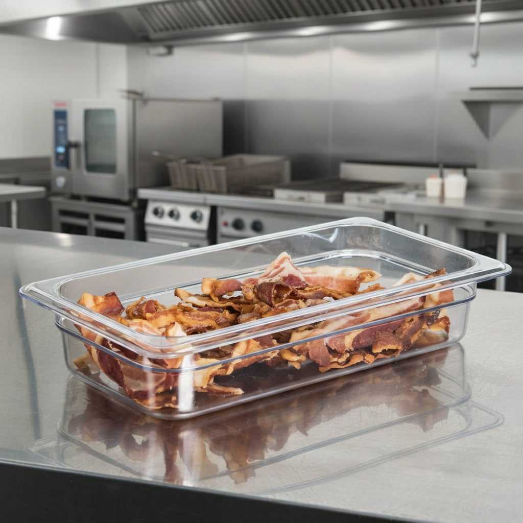 Cambro Camwear Polycarbonate Food Pan 1/3 Size 2.5" D 32CW135