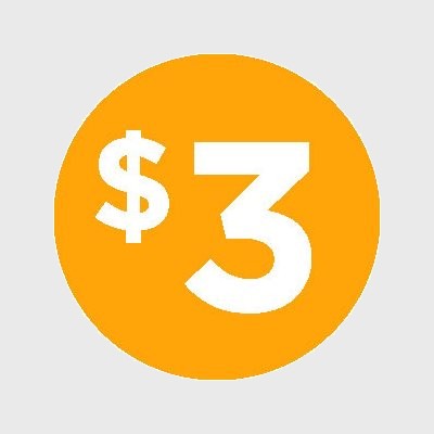 Coupon And Discount Label $3 Icon - 1,000/Roll