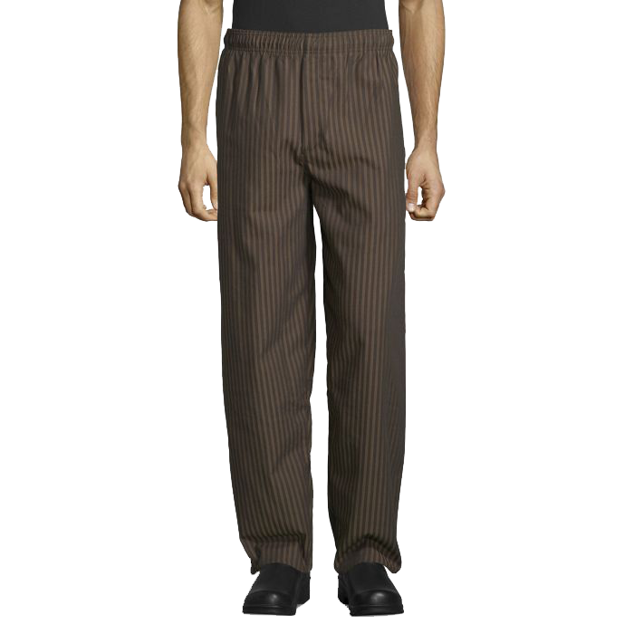 Uncommon Threads Chef Pants Small Black/Copper Pattern Unisex 65/35 Yarn Dyed Poly/Cotton Twill