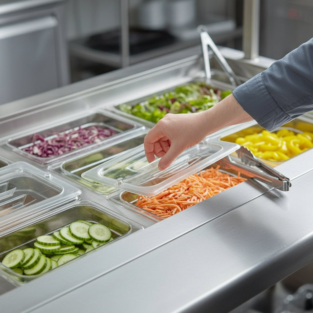 Cambro Camwear Poly Food Pan Cover Notched 1/4 Size 40CWCHN135