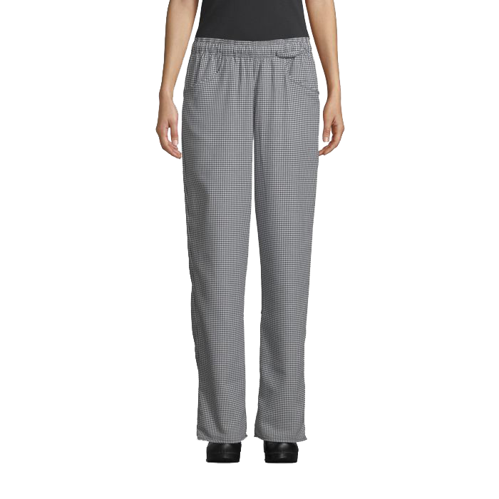 Uncommon Threads Women's Chef Pants Large Houndstooth Pattern 65/35 Poly/Cotton Twill