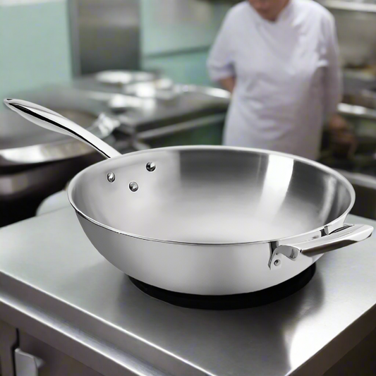 Browne Thermalloy® Tri-Ply Stainless Steel Wok 9 Qt. 5724100