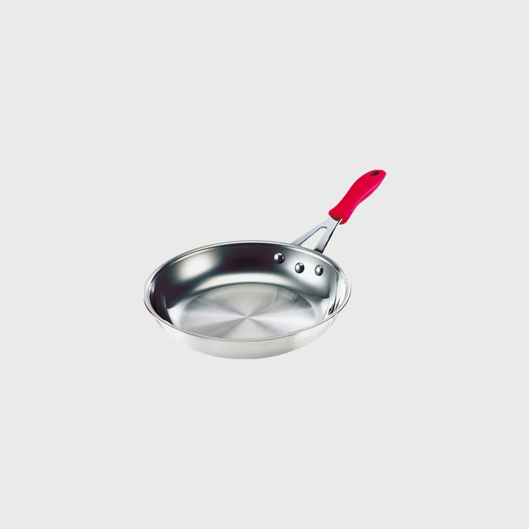 Browne Thermalloy® 2-Ply Stainless Steel Fry Pan w/ Red Sleeve 7" 5812807