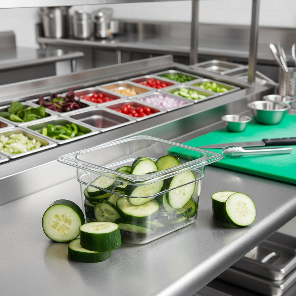 Camwear Polycarbonate Food Pan 1/6 Size 4" D 64CW135