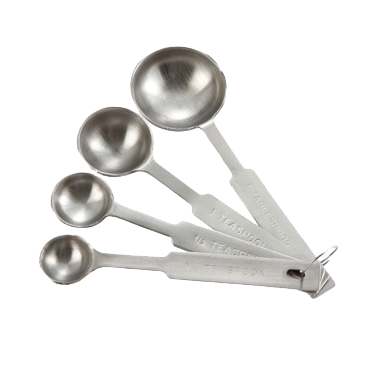 Browne Deluxe Measuring Spoons 4-Piece Set Stainless Steel 2316EH
