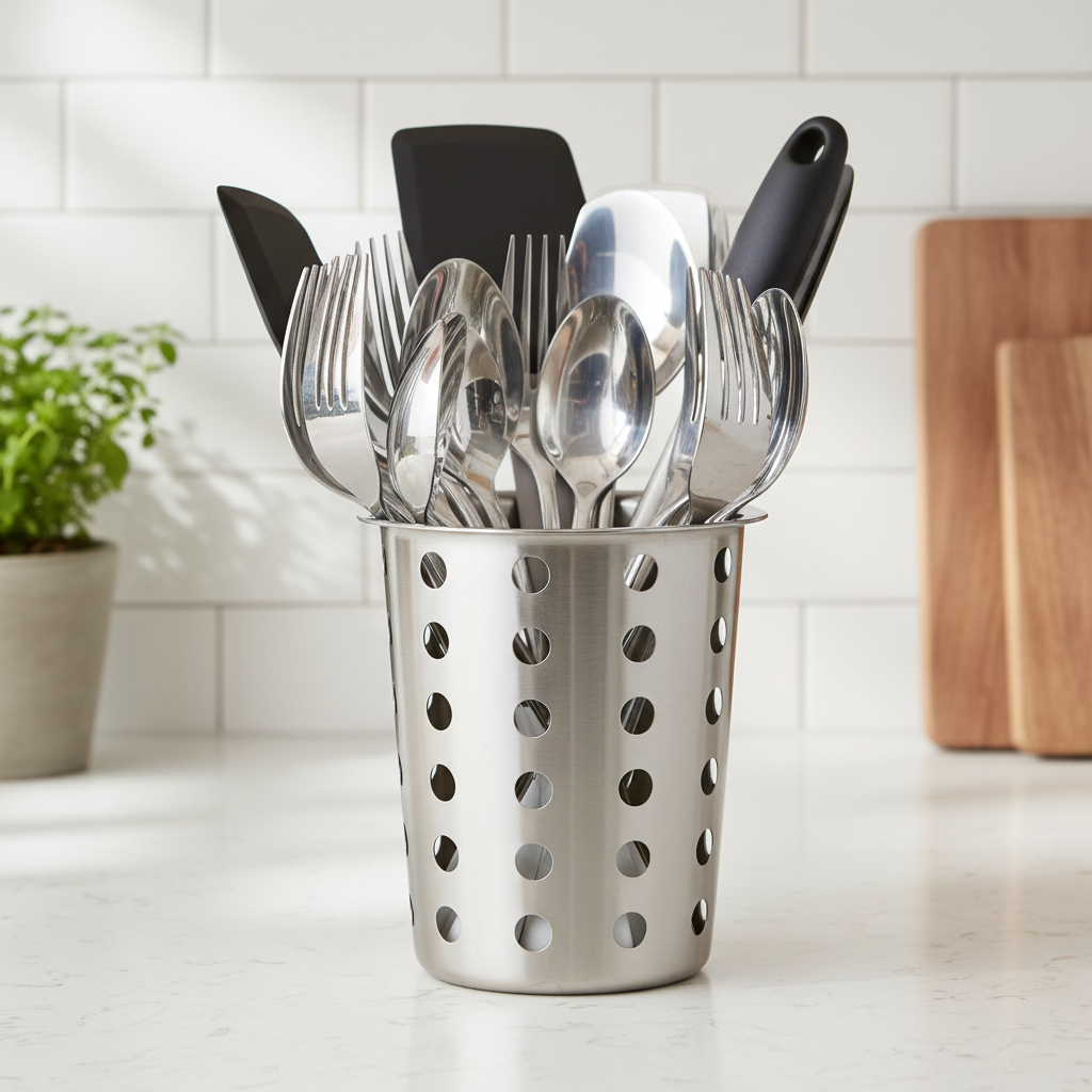 superior-equipment-supply - Winco - Flatware Cylinder Perforated Stainless Steel 4" dia.