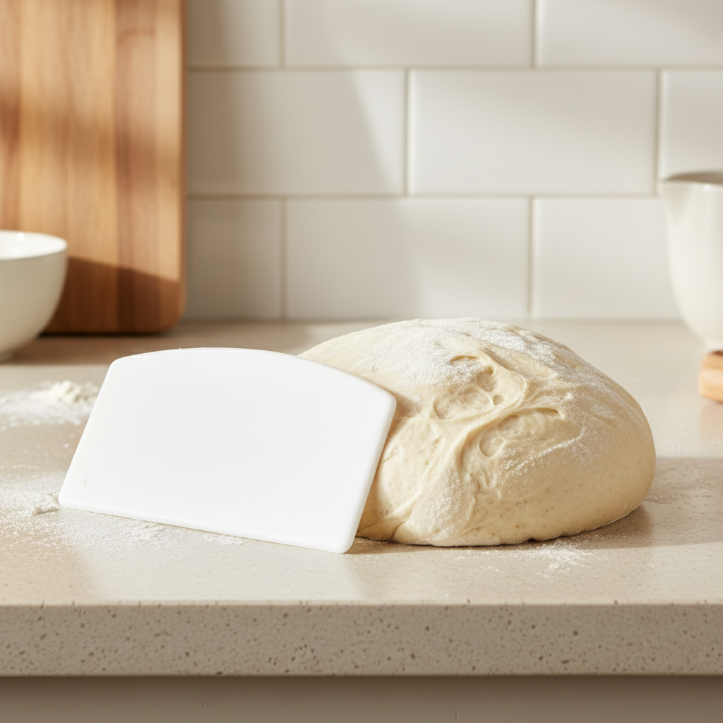 Winco Dough Scraper Small White Plastic 5.5" x 3.75" PDS-5 - 12/Pack