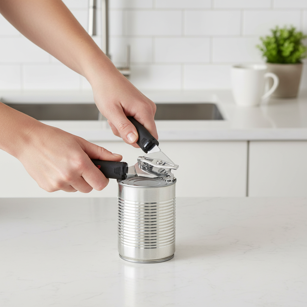 TableCraft FirmGrip Hand Can Opener Black Stainless Steel 10993