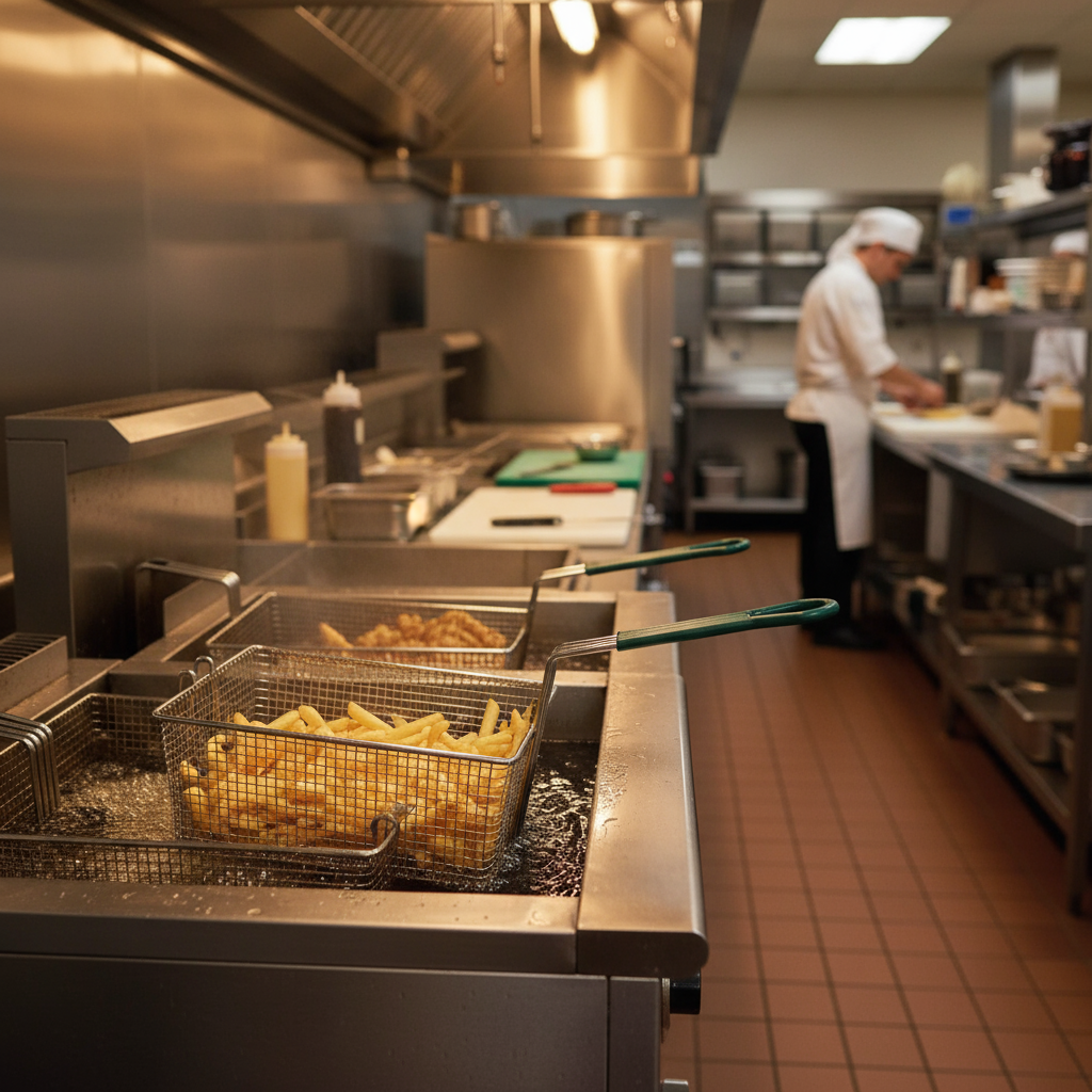 Winco Fry Basket Green Handle 13.25"L x 6.5"W FB-30