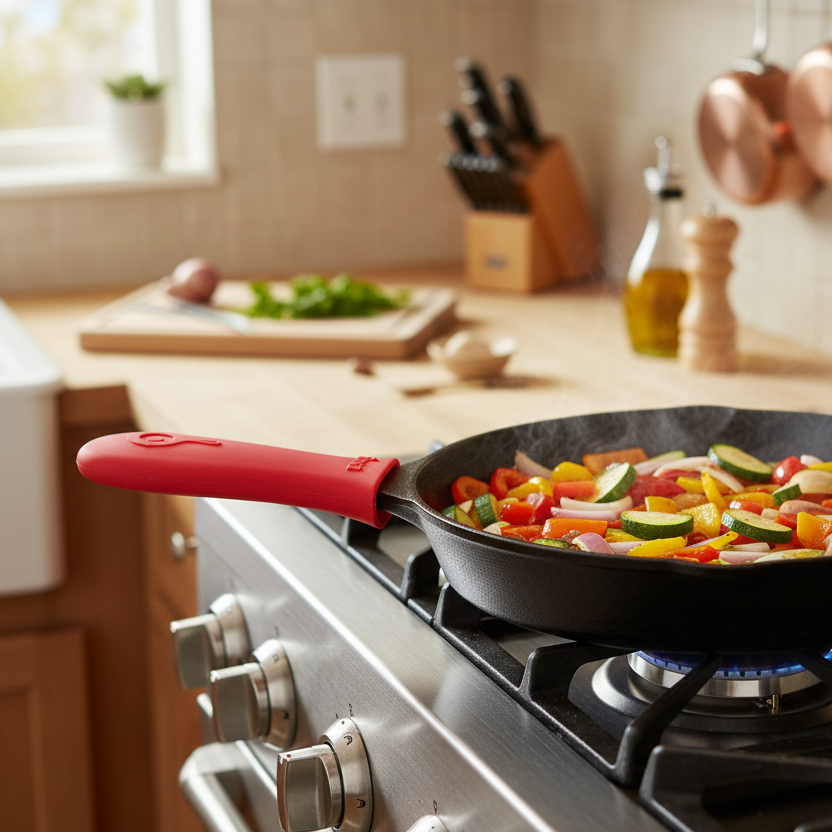 Lodge Silicone Hot Handle Holder Red 5.1" ASHH41