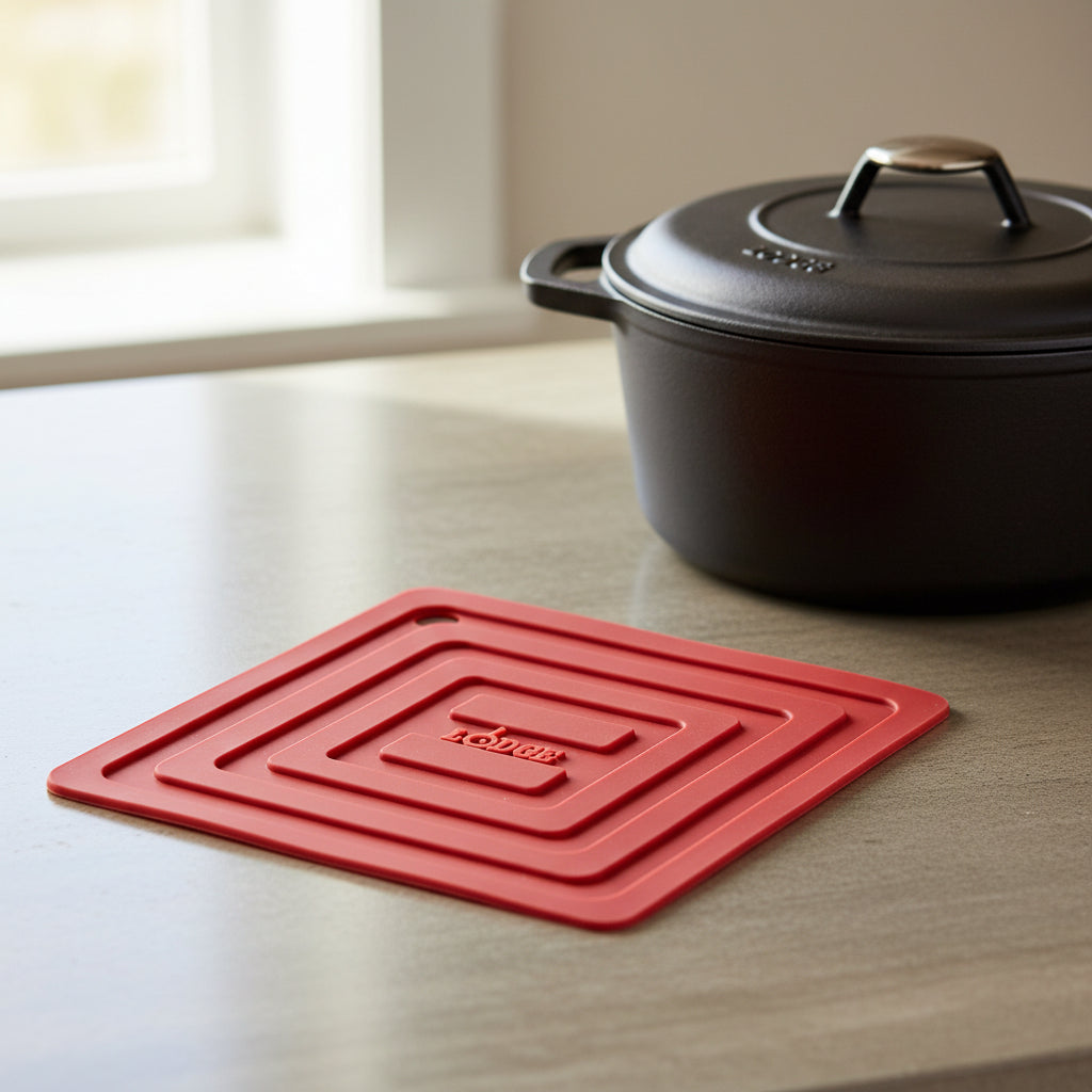 Lodge Square Silicone Pot Holder Red 6" AS6S41