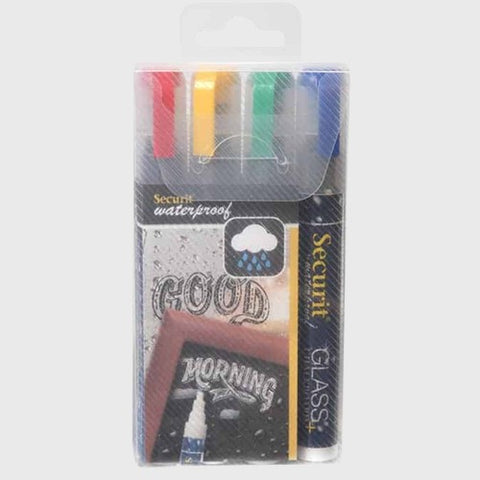 Securit® Assorted Small Tip Chalk Markers 4 Pack