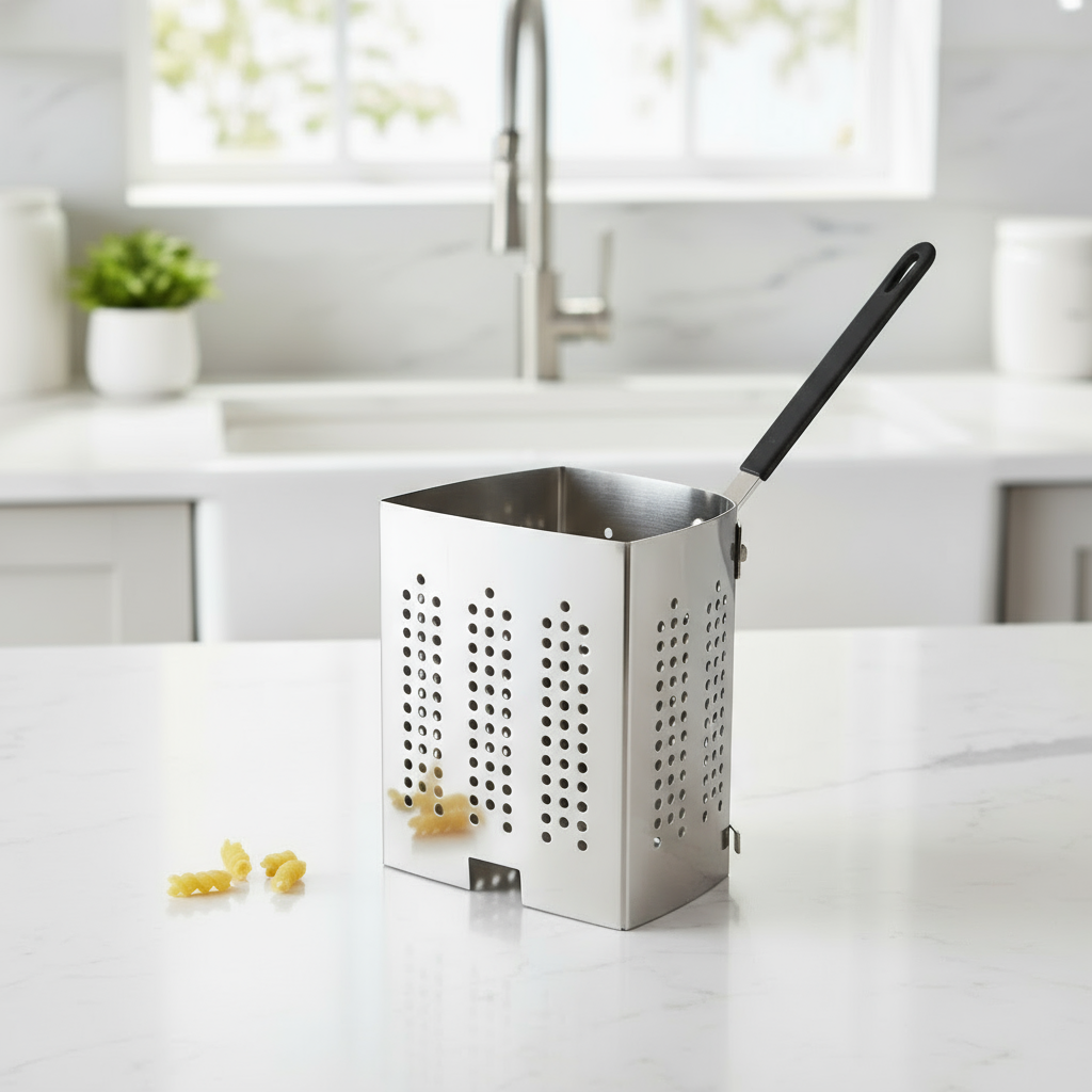 Winco Stainless Steel Pasta Cooker Inset Basket 1/4 Size for 20 Qt. APS-INS
