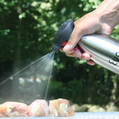 HIC Evo Oil Sprayer 16 oz. 3" Diameter x 7.75" Height Silver Stainless Steel Plastic