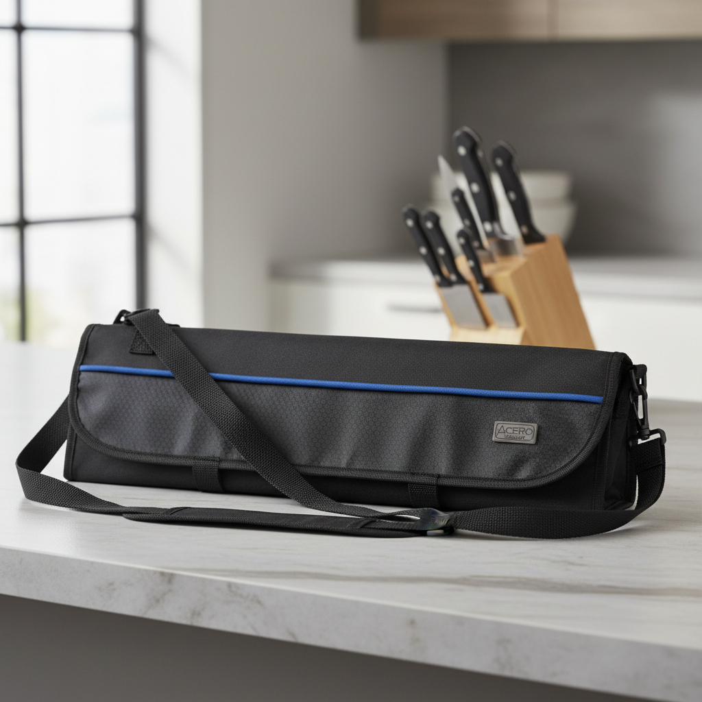 Winco Acero Black Knife Bag 8 Compartments KBG-8