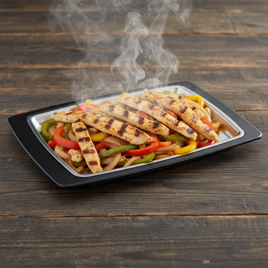 Winco Stainless Steel Rectangular Sizzler Platter Set 11" x 7" SIZ-11BST