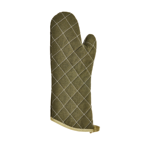 Winco Green Cotton Oven Mitt Flame Resistant 15" OMF-15