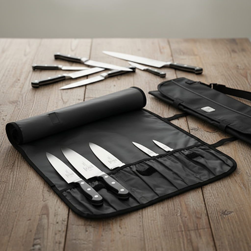 Mercer Culinary 7 Pocket Knife Roll Black 21" x 8" x 1" M30007M