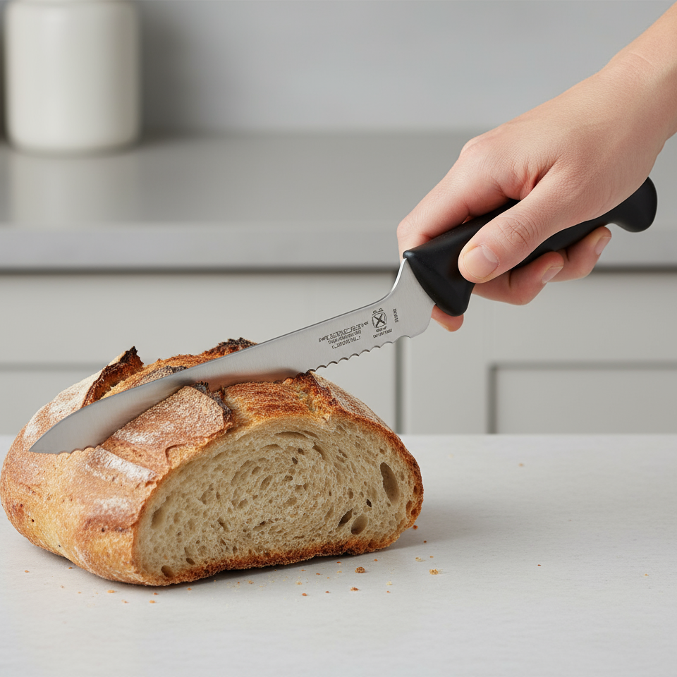 Mercer Millennia® Japanese Steel Offset Utility Knife Black 8" M22408