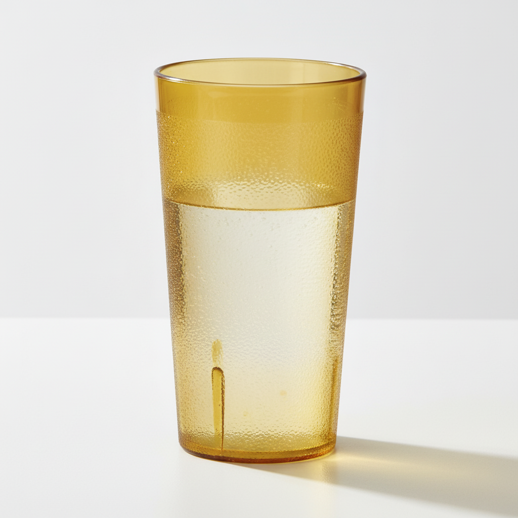 Winco Pebbled Tumbler Plastic Amber 12 oz. PTP-12A -12/Pack