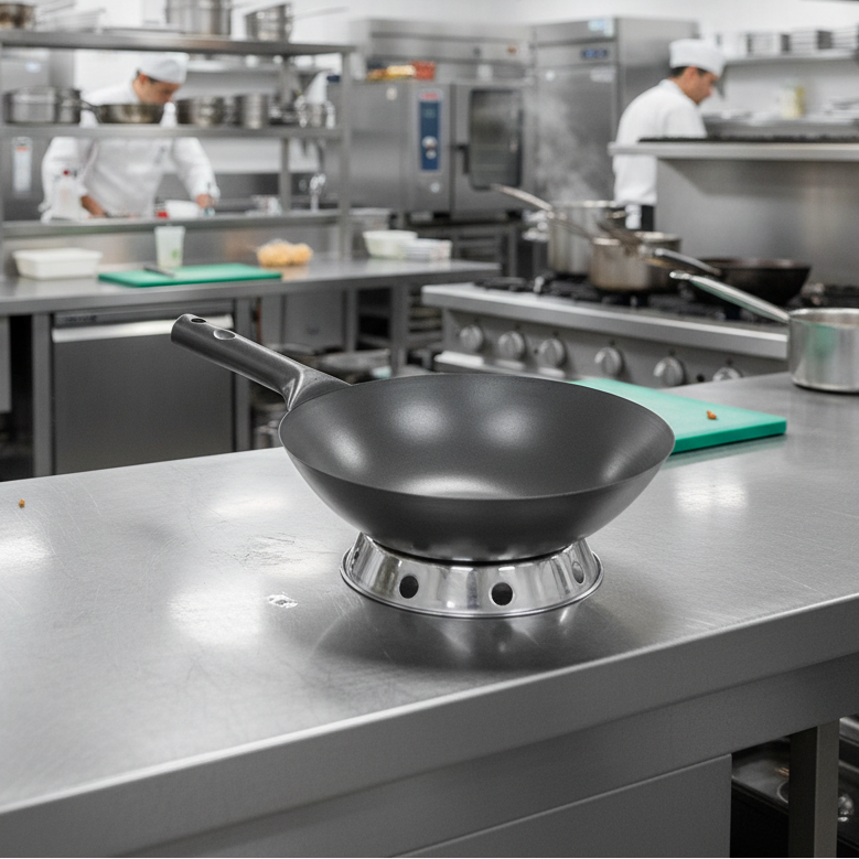 Town Mandarin Wok 14" Diameter Black Steel 34700