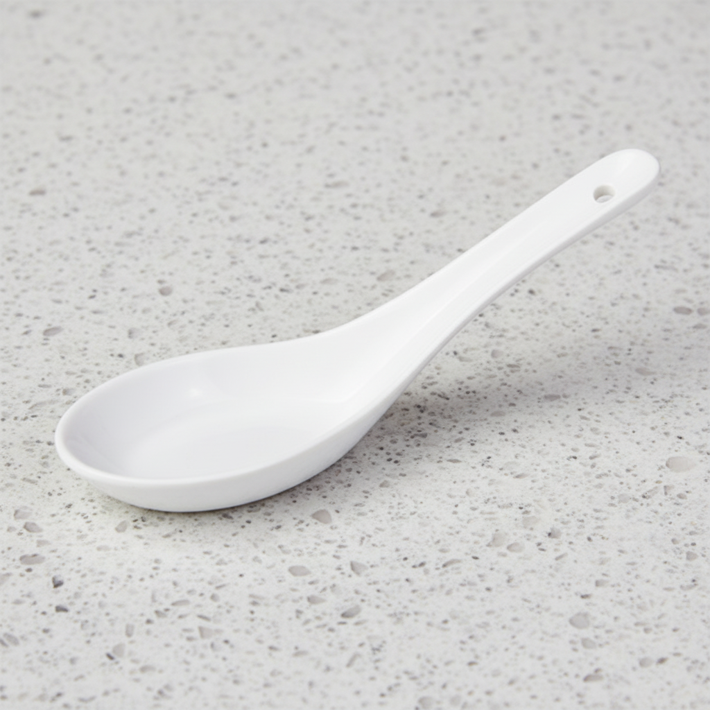 Town Soup Spoon 2/3 oz 5"L Ceramic White - 12 Spoons/Pack