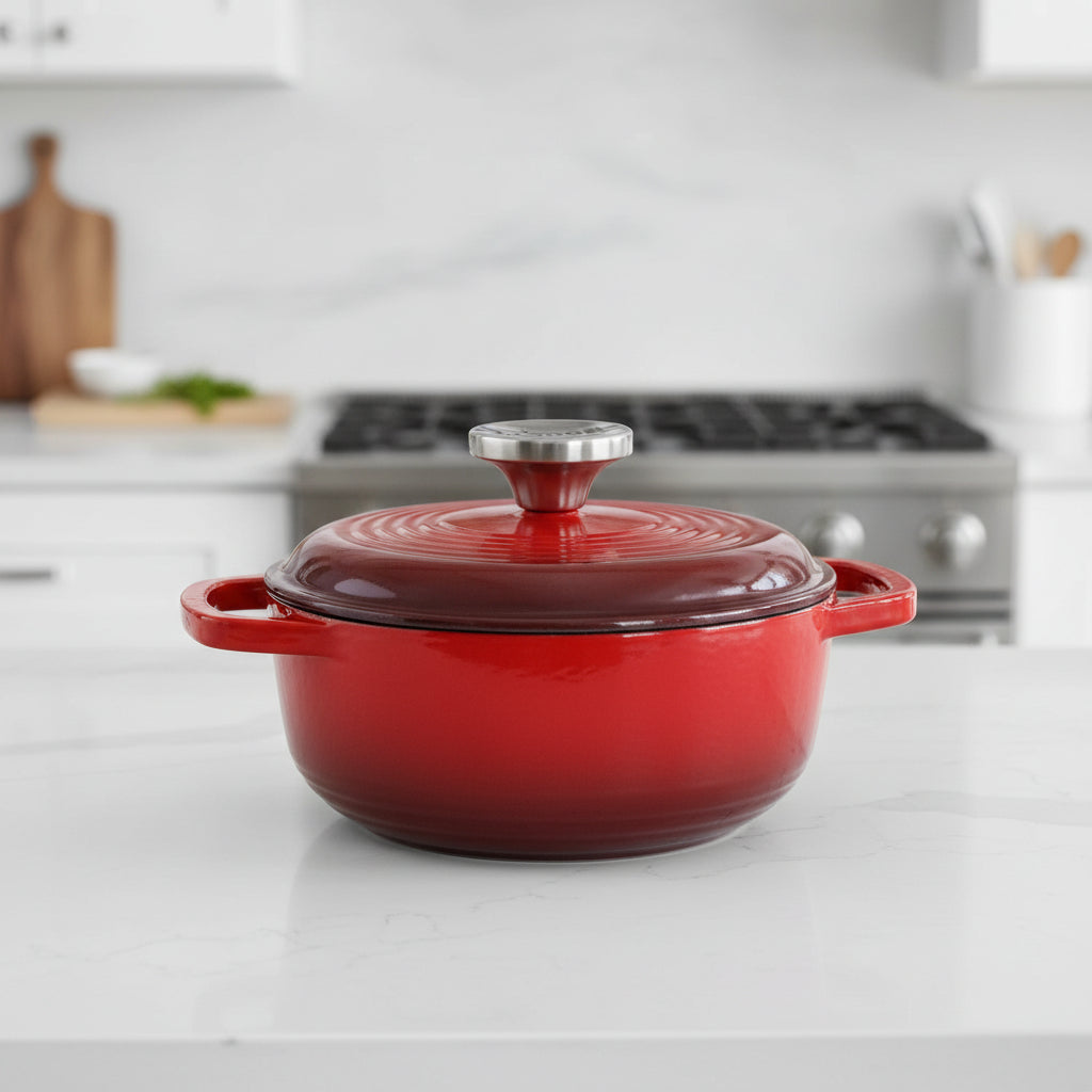Lodge Cast Iron Dutch Oven Red 1.5 Qt. EC1D43